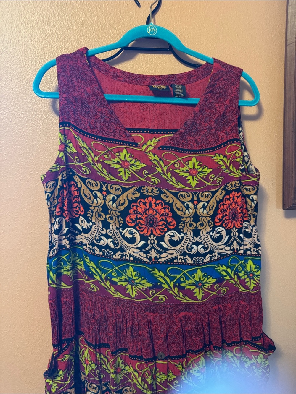 Bila Multicolor Printed V-Neck Sleeveless Dress